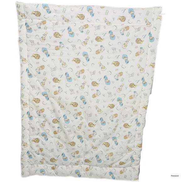 Vintage hand embroidered baby quilt with birds and animals precious moments - Picture 2 of 12